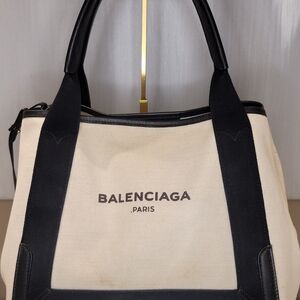 Balenciaga Black and Cream Mini Bag
